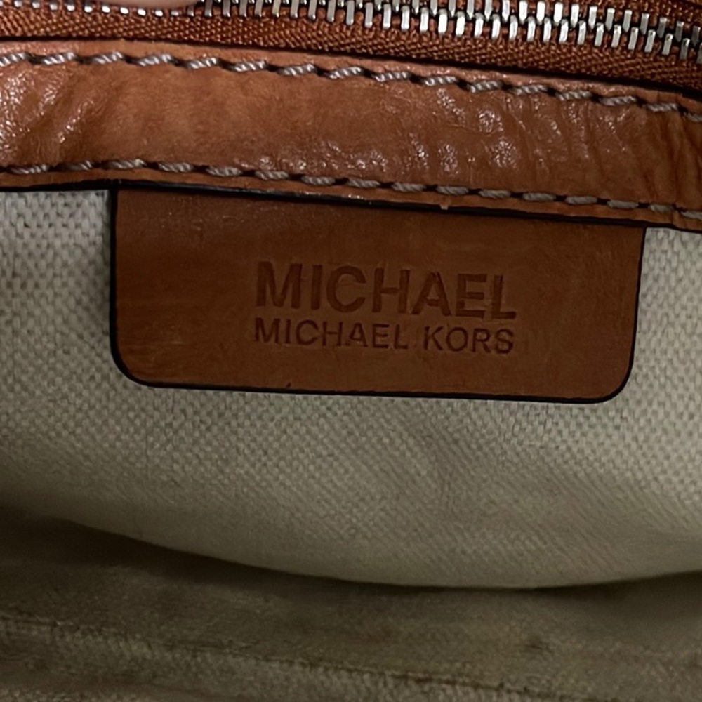 Vintage Michael Kors Tan Leather Barrel Satchel - Picture 11 of 15
